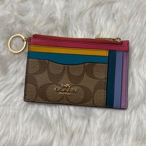 Xl Mini Skinny Id Case In Rainbow Signature Canvas
